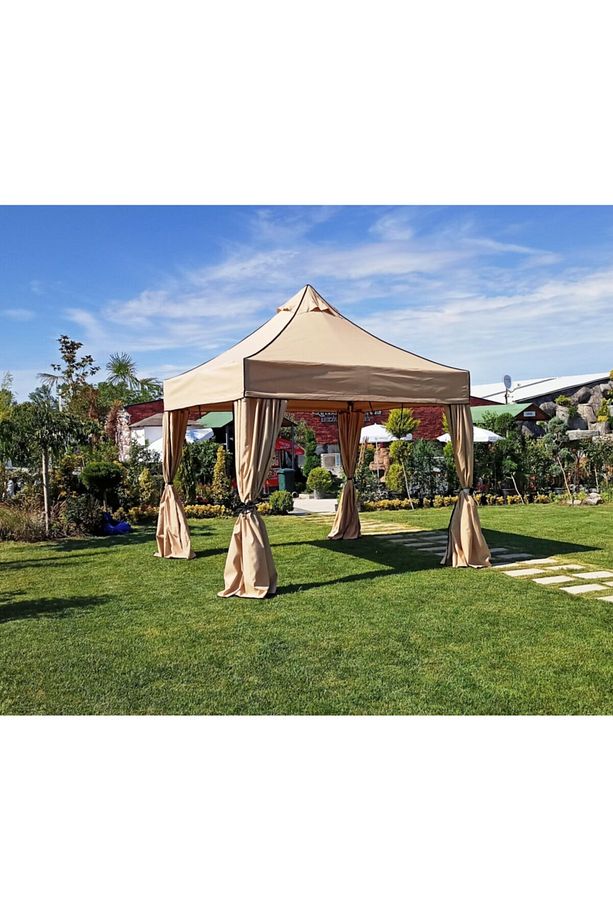 Çardak 3x3 Kamelya Gölgelik Bahçe Çadırı Gazebo Hareketli Perdeli - 1