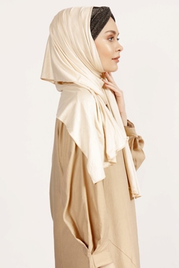 عقدة الأميرة شال قطني ممشط باللون البيج - 2