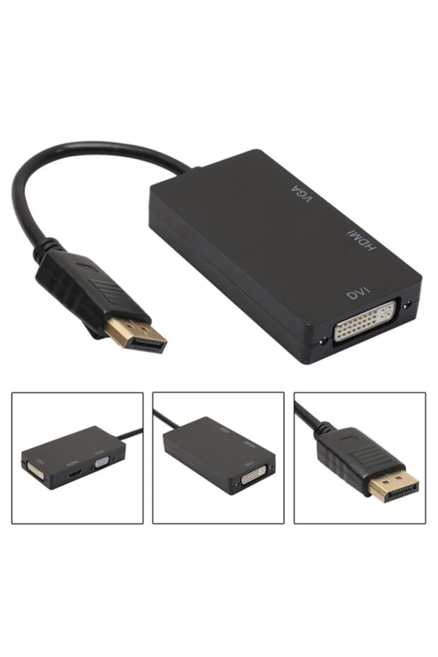 Displayport To Hdmi Vga Dvi Çevirici Dp Dönüştürücü - 1