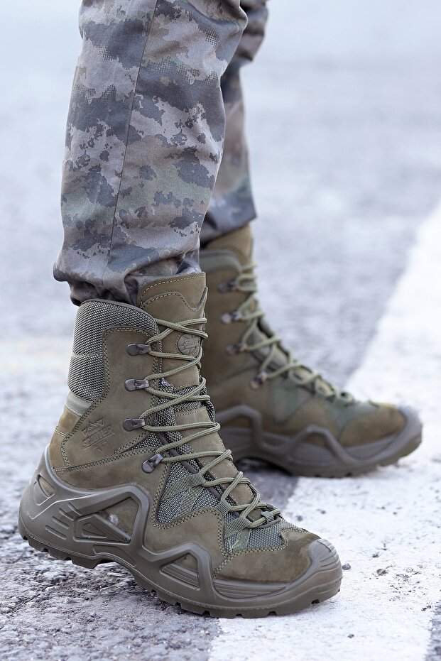 P1490 Meridyen Su Geçirmez Deri Erkek Askeri Bot Ayakkabı - 1