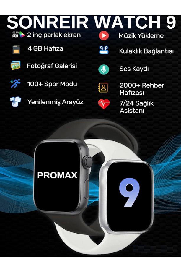 Hk9 Pro Max Plus Akıllı Saat - Amoled Ekran,yapay Zeka,sesli Görüşme Iphone Uyumlu Watch 8,9 - 2