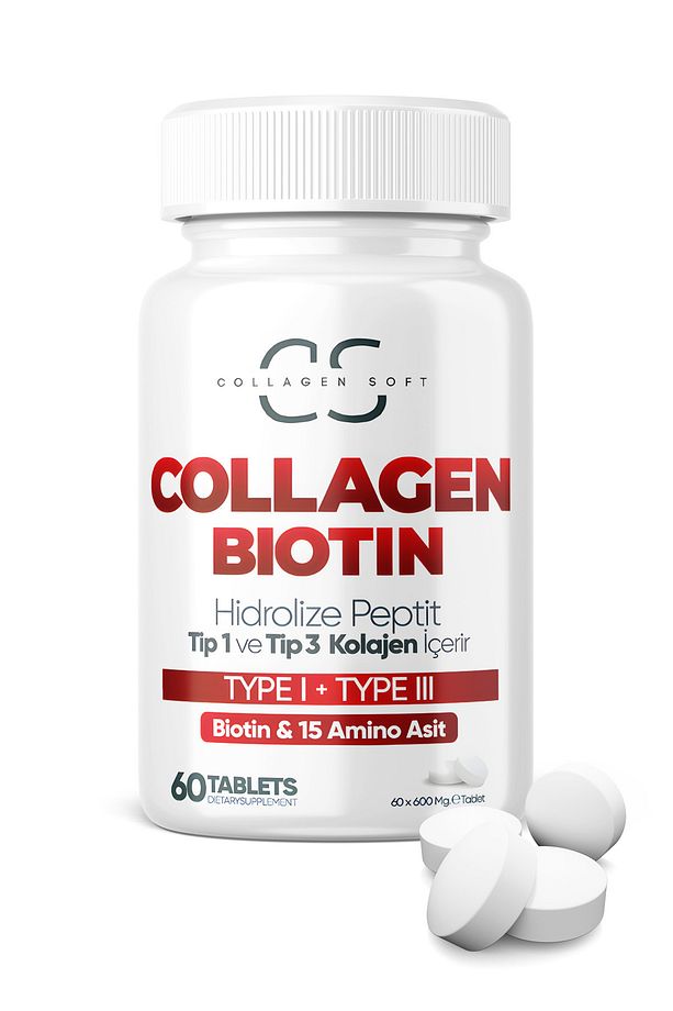 Hidrolize Tip 1 ve Tip 3 Kolajen Peptitler, Biotin ve 15 Amino Asit İçeren 60 Tablet - 2