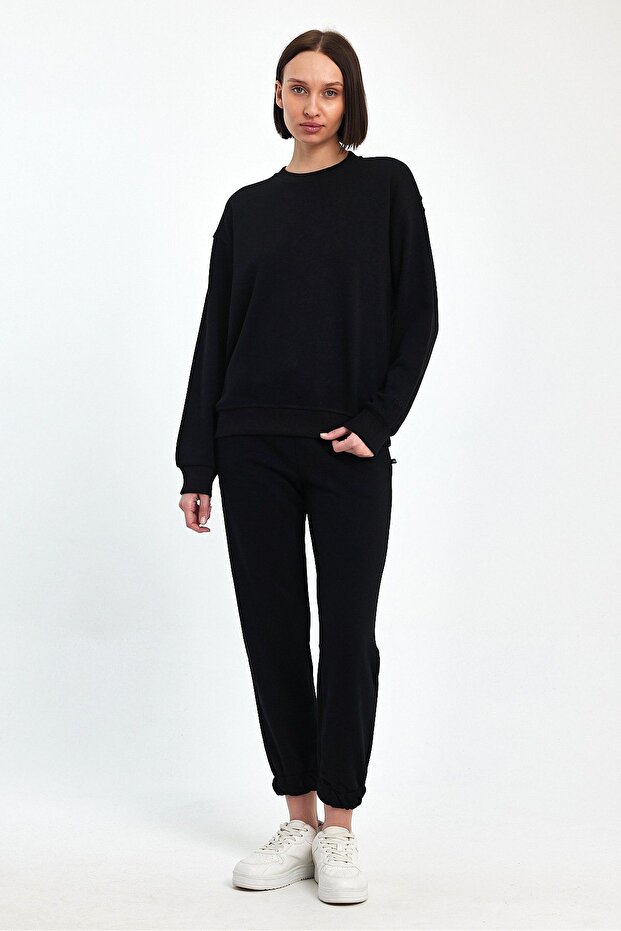 Bisiklet Yaka İnce Sweatshirt - 3