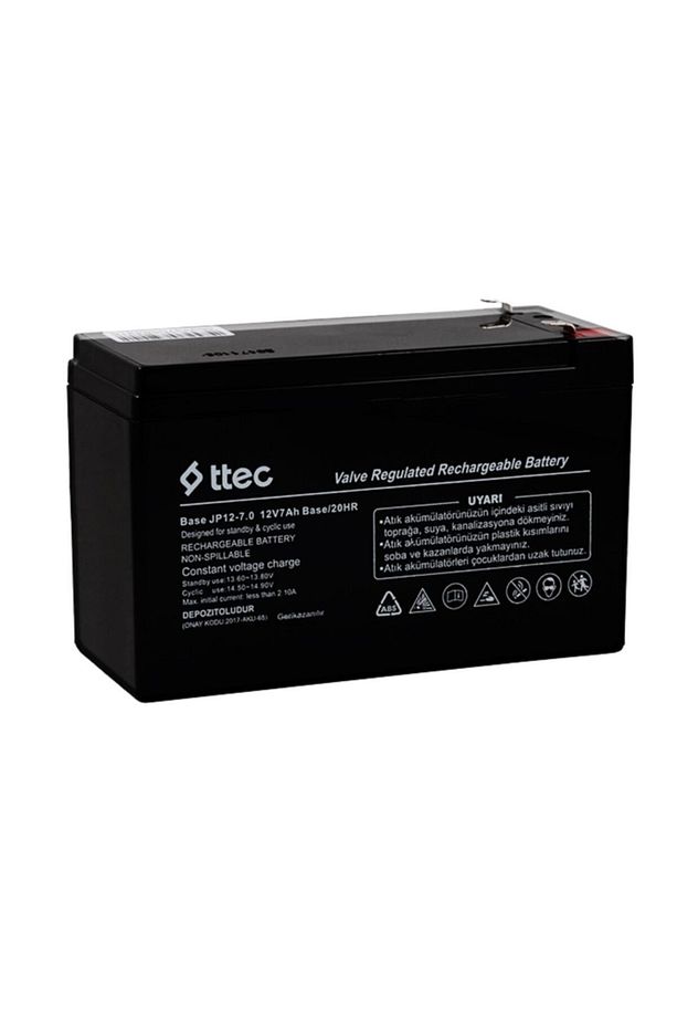 Ttec Base 12 Volt 7 Amper Bakımsız Kuru Tip Akü - 1