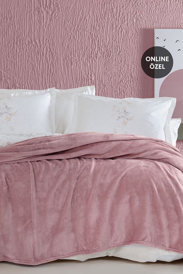 Olenna Tek Kişilik Wellsoft Battaniye - Pudra - 1