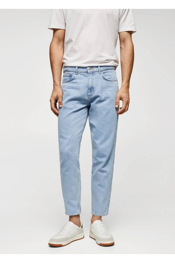 Hafif Yıkama Tapered Kesim Hafif Jean - 1