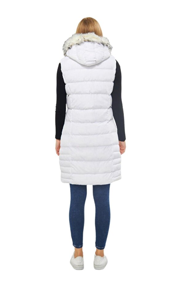 Kadın Kapüşonlu Uzun Yelek 5003 Bgl-st01646 - 3