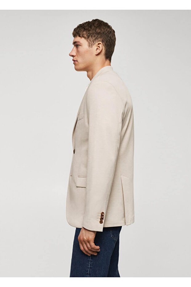 Schmal geschnittene Mini-Webblazerjacke - 5