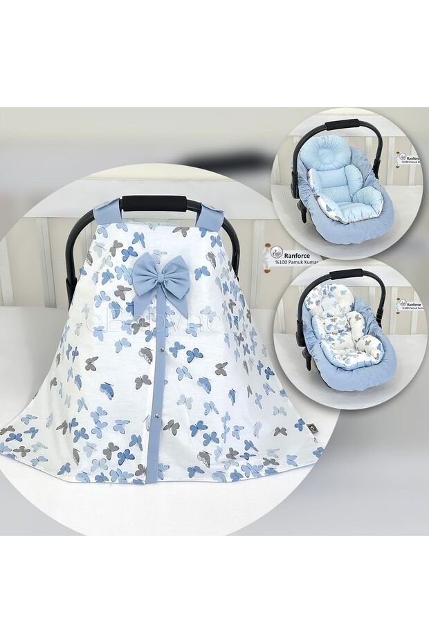 Butterfly Series Blue Stroller Cover Set of 3