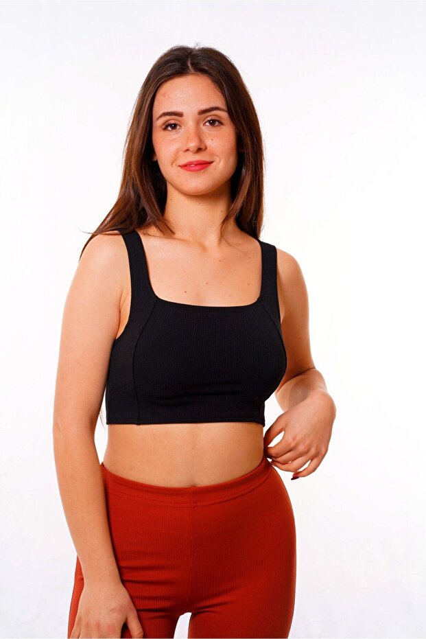 Kare Yaka Büstiyer Crop - 1