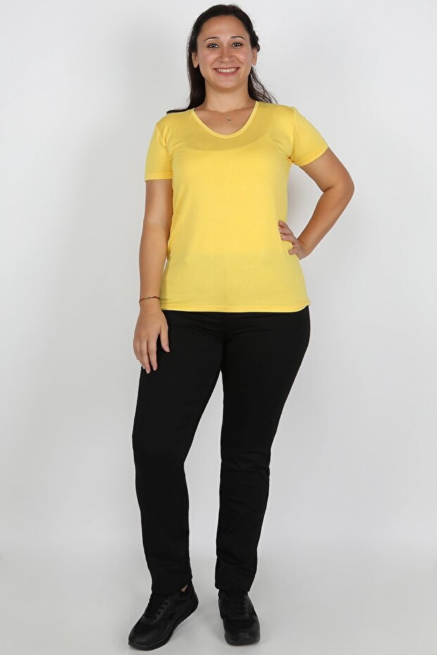 Plus Size Gabardine Women's Trousers Black