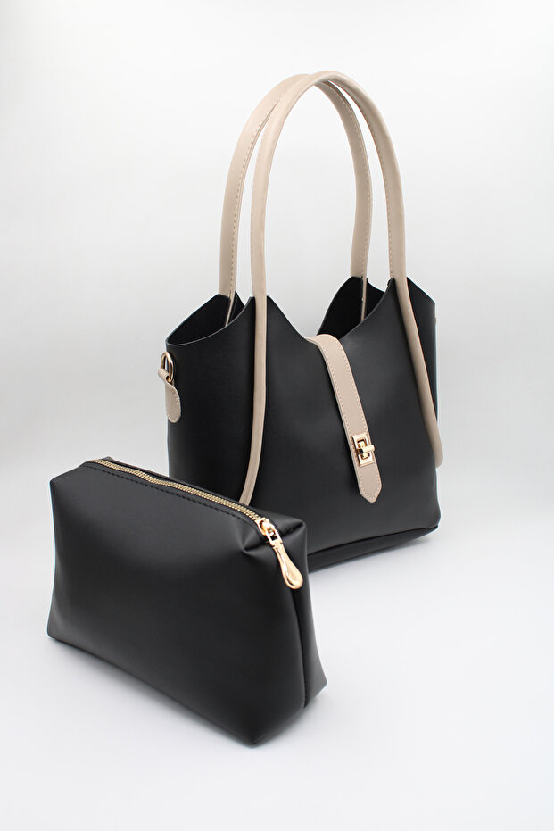 Women's Retro Hand and Shoulder Bag with Inner Bag