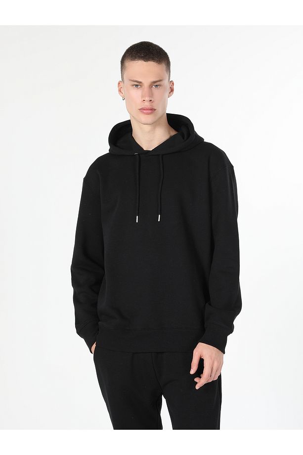 Regular Fit Kapüşonlu Siyah Erkek Sweatshirt Cl1055786 - 3