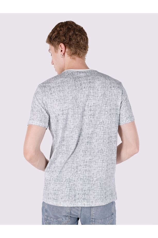 Regular Fit Bisiklet Yaka Beyaz Erkek Kısa Kol Tişört Cl1058838 - 2
