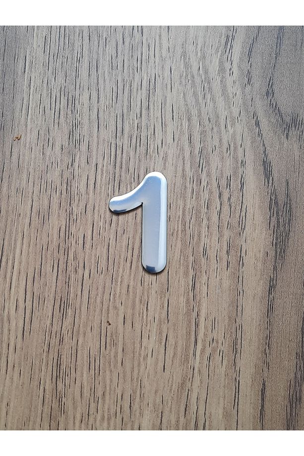 Metal Krom Kendinden Yapışkanlı Kapı Numarası No1 4.2 cm - 1