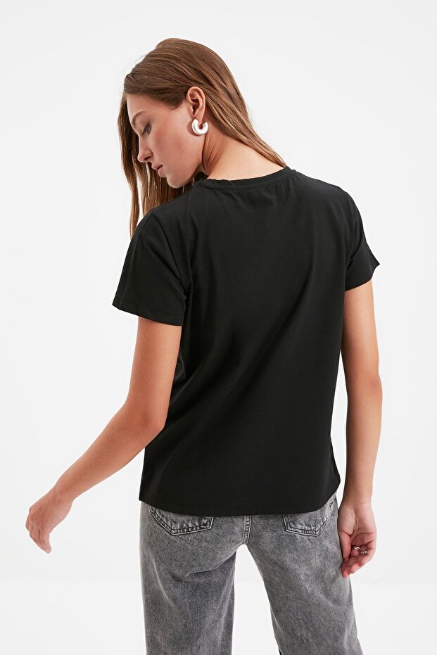 Çok Renkli %100 Pamuk Süprem Bisiklet Yaka 2'li Paket Örme T-Shirt TWOSS20TS0141 - 6