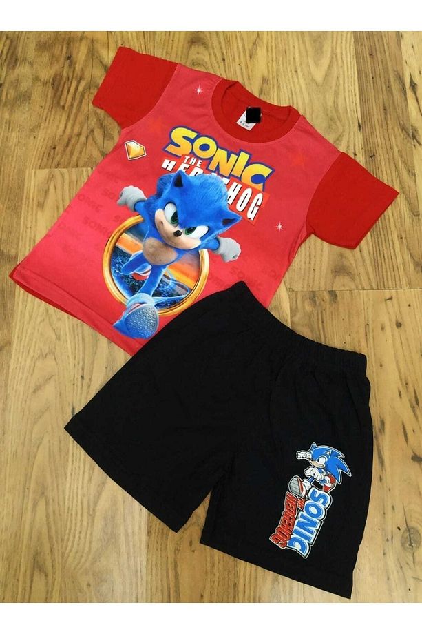Erkek Çocuk (3-8 Yaş)kirpi Sonic Digital Baskılı Şort/tshirt Takım - 1
