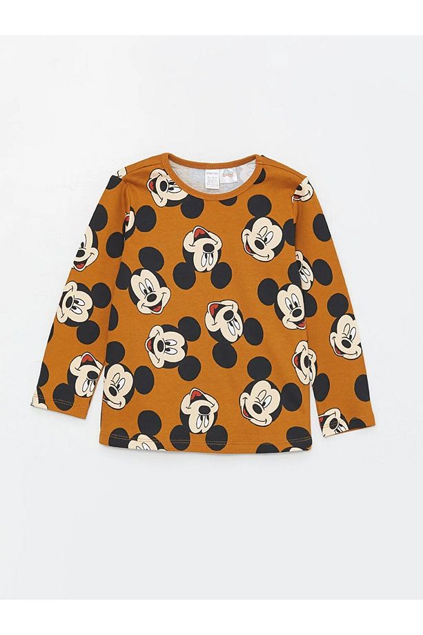 LCW baby Bisiklet Yaka Mickey Mouse Baskılı Erkek Bebek Pijama Takımı - 2