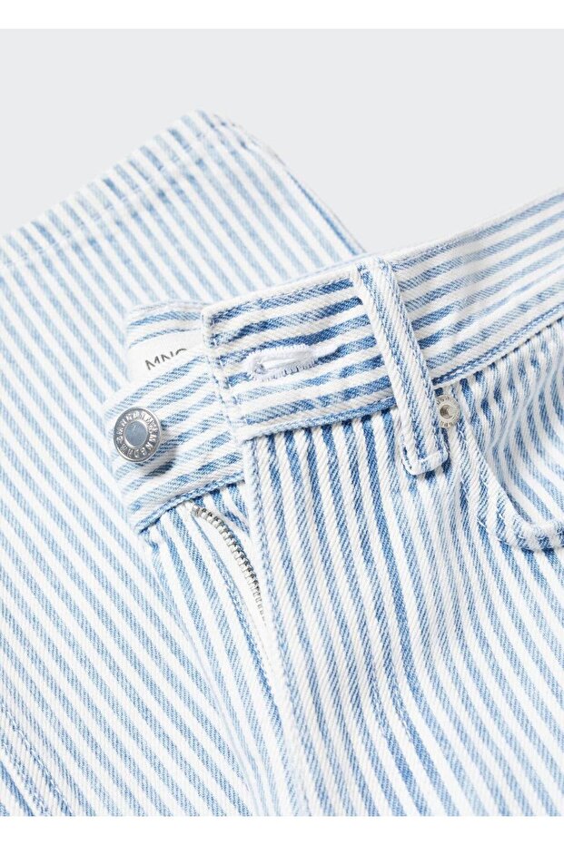 Çizgili Düz Kesim Jean - 6