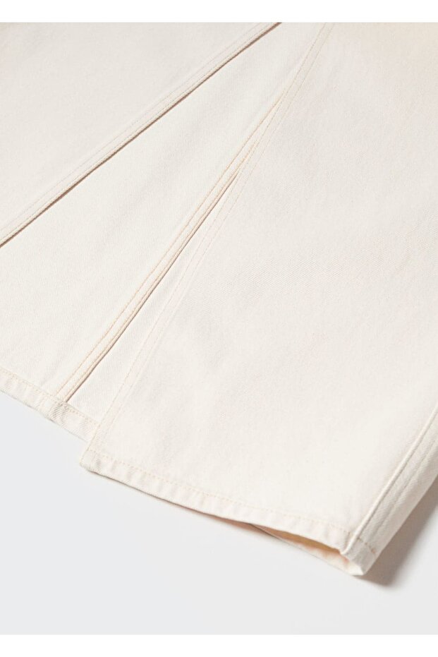 Yırtmaçlı denim etek - 6