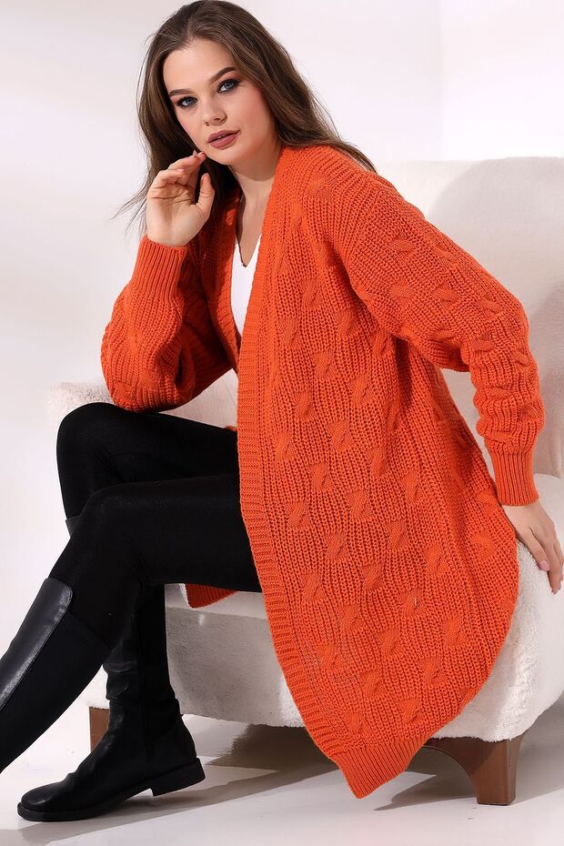 Kadın Uzun Triko Hırka - 4