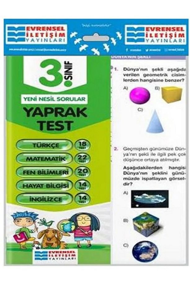 3.Sınıf Evrensel Tüm Dersler Yaprak Test ( Yeni Nesil Sorular ) - 1