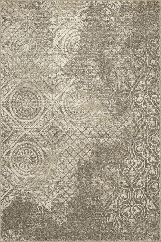 Beige Themed Mixed Geometric Motif Patterned Modern Decorative Carpet 4926