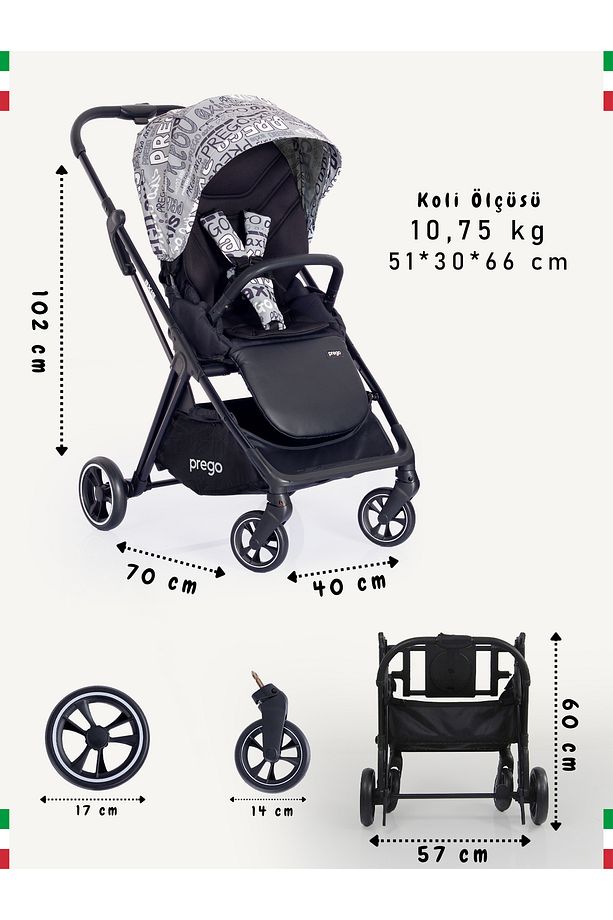 Axis 360 Derece Dönebilen Oturma Üniteli Çift Yönlü Bebek Arabası - 6