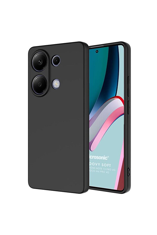 Xiaomi Poco M6 Pro 4G Kılıf Groovy Soft Siyah - 1