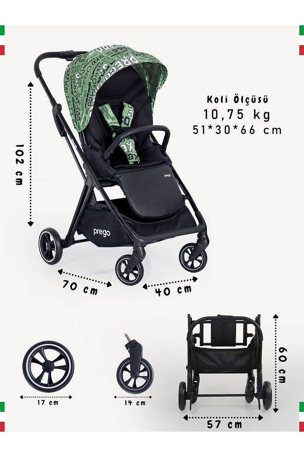 Axis 360 Derece Dönebilen Oturma Üniteli Çift Yönlü Bebek Arabası - 6
