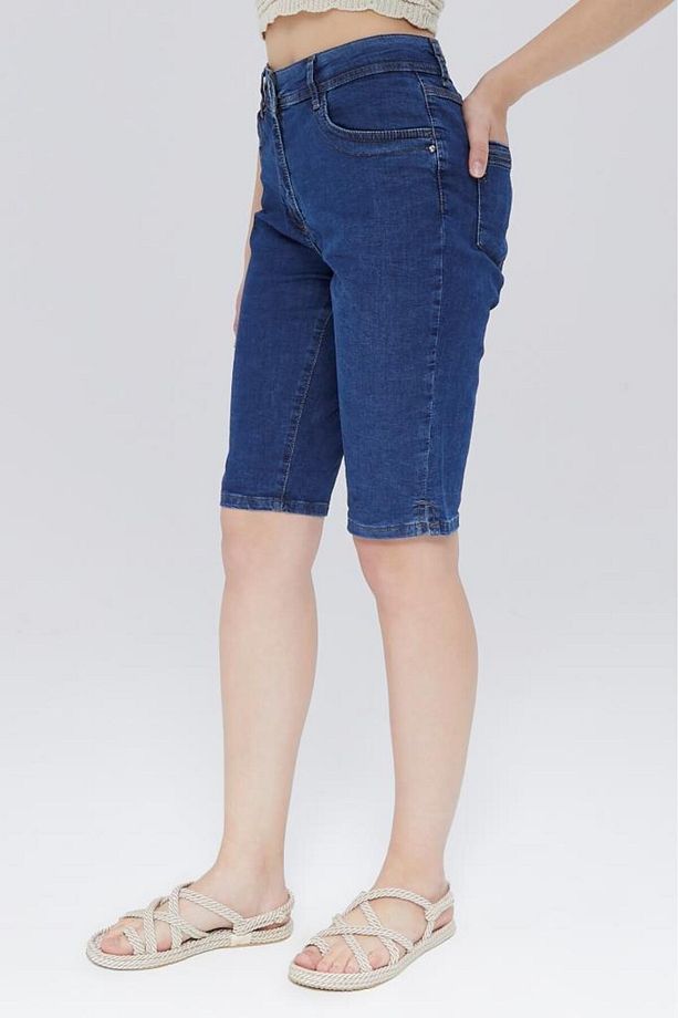 Kadın Normal Bel Regular Fit Jean Şort 2304715 - 5