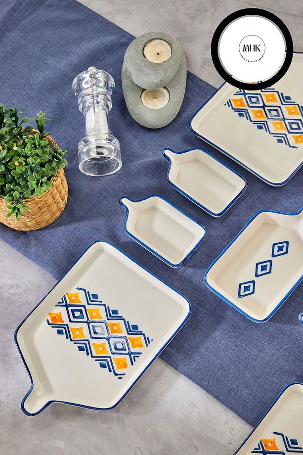 14 Parça 6 Kişilik Motif Desen Kahvaltı Seti - 3