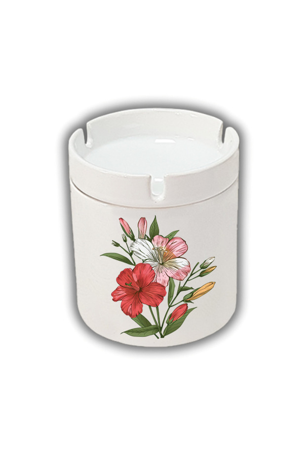 Ceramic Flower Printed Gift Ashtray Tray