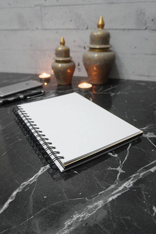 Dolphin Patterned Figured Wooden Cover Diary Notebook - Unlined A5 Memory Notebook - 4