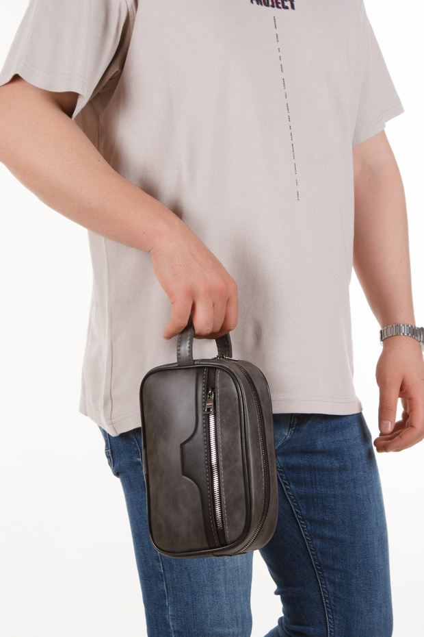 Crazy Patterned Faux Leather Portfolio-Clutch, Shaving Bag and Handbag (Daily, Travel)