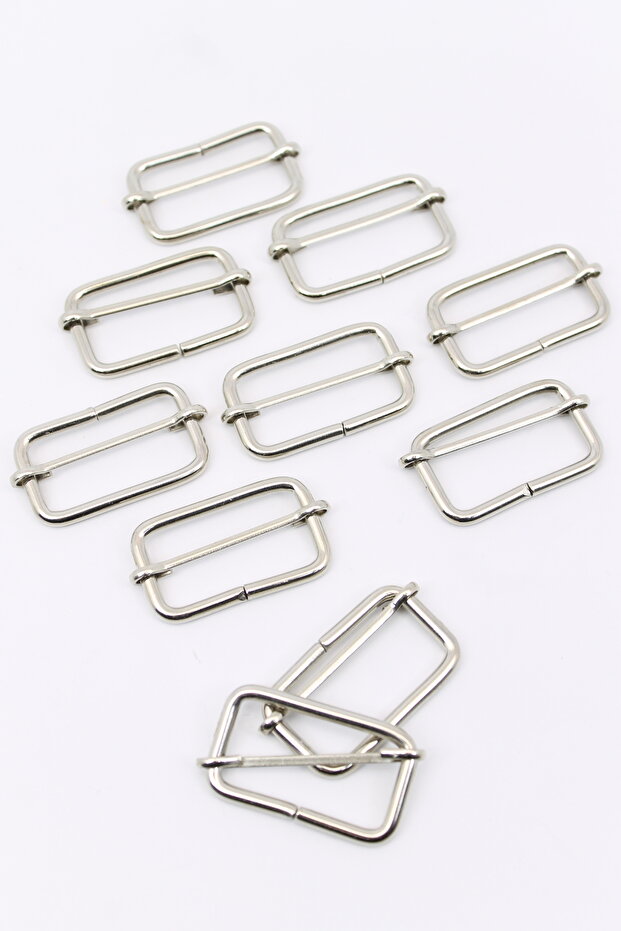 10Pcs 4 cm Adjustment Buckle Metal Color