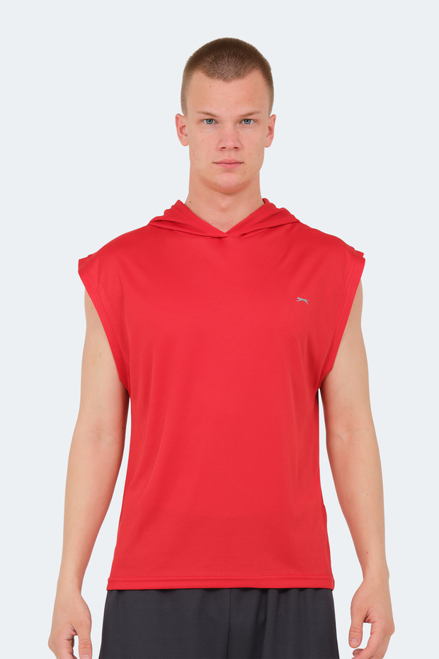 Ondina in Men's Sleeveless Red T-Shirt