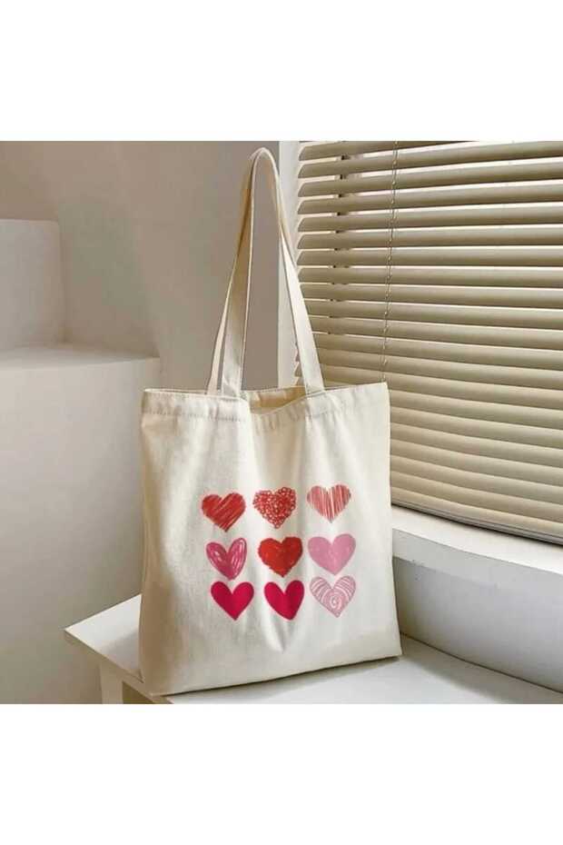 Heart Love Themed, Cloth Bag, Shoulder Bag, Thick Tote Bag
