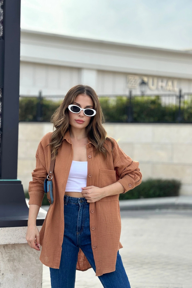 قميص بأكمام طويلة - قصة عادية - 4