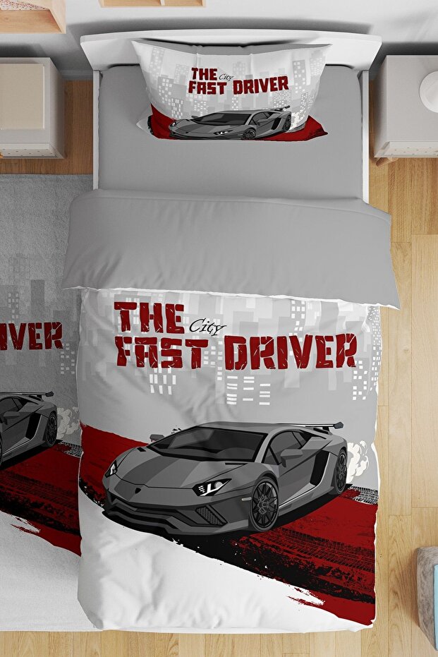 Car 8 Patterned Single Baby Kids Bedding Set