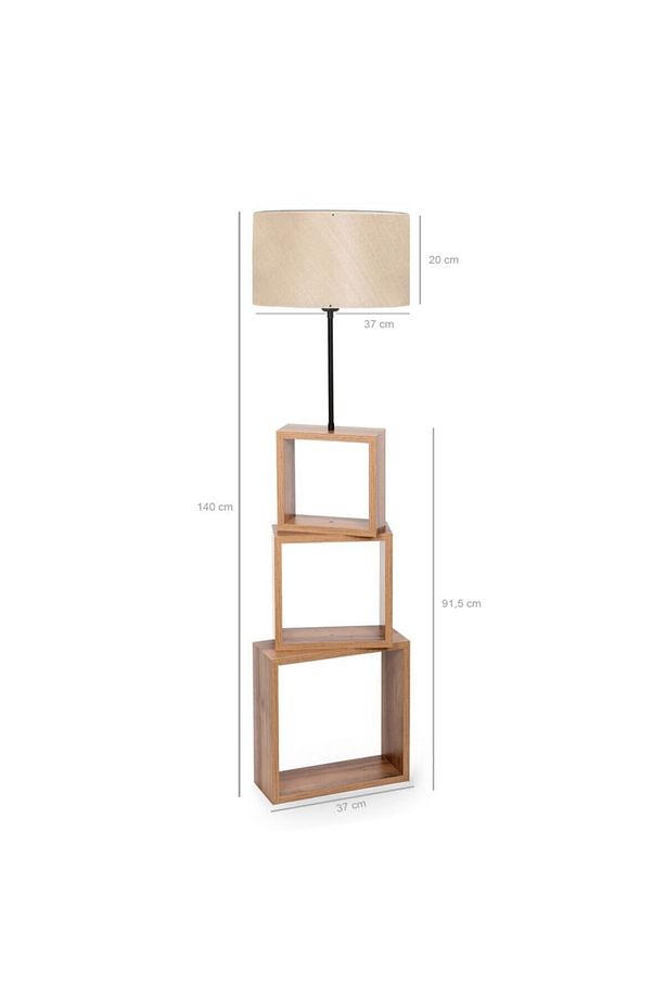 Bej Başlıklı Modern Raflı Lambader Ayd-2904 - 3