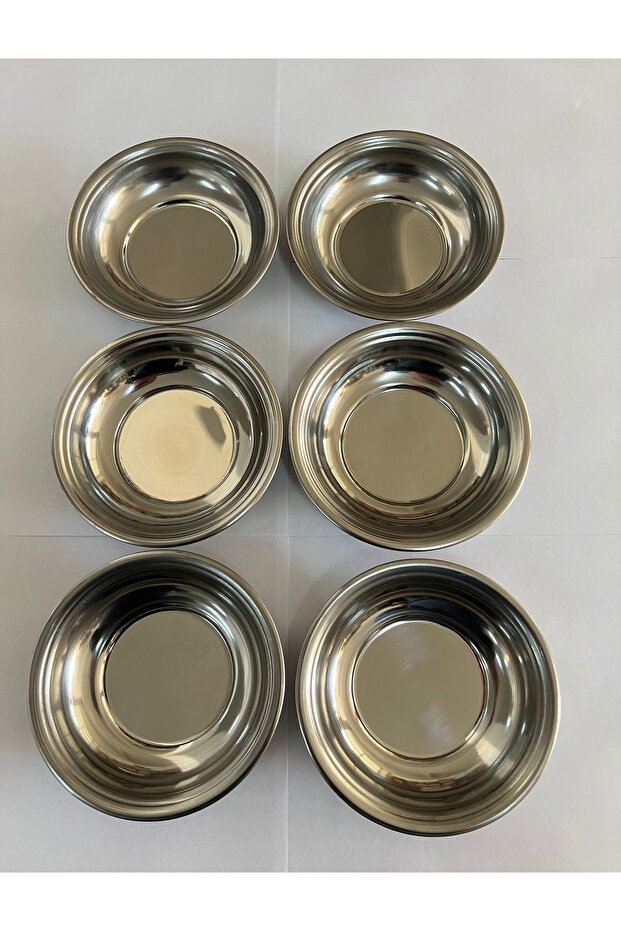 Stainless Steel Dish Plate Thick Gloss Steel 20 cm (No.5) Pack of 6