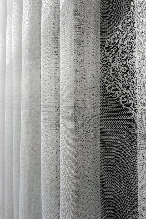 Taç Damask Kullanıma Hazır Sık Pile Tül Perde Tek Kanat - 5