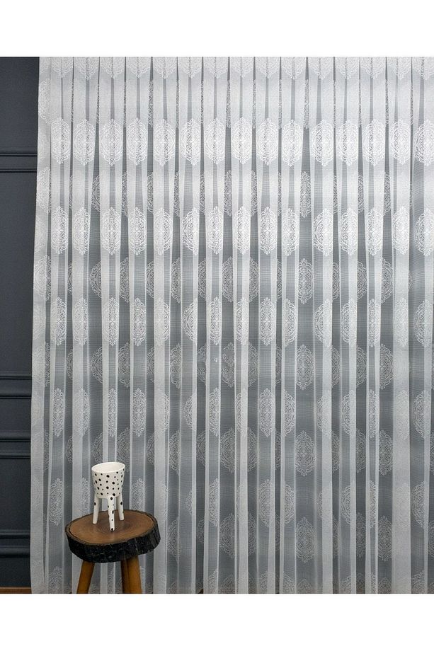 Taç Damask Kullanıma Hazır Sık Pile Tül Perde Tek Kanat - 3