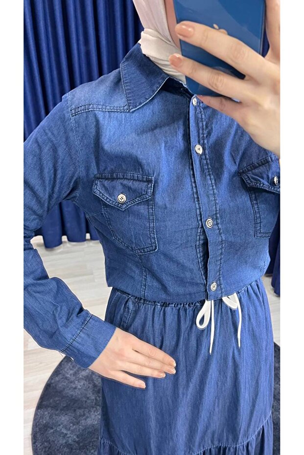 Kadın kot gömlek - 7