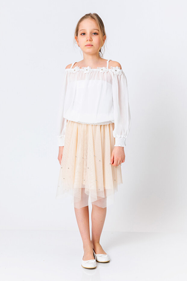 Girl's Asymmetrical Tulle Skirt