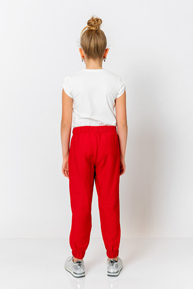 Kız Çocuk Beli Lastikli Jogger Pantolon - 3