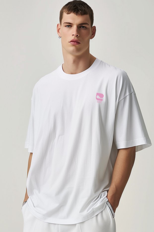 Love Letters Oversized T-Shirt for Men - White