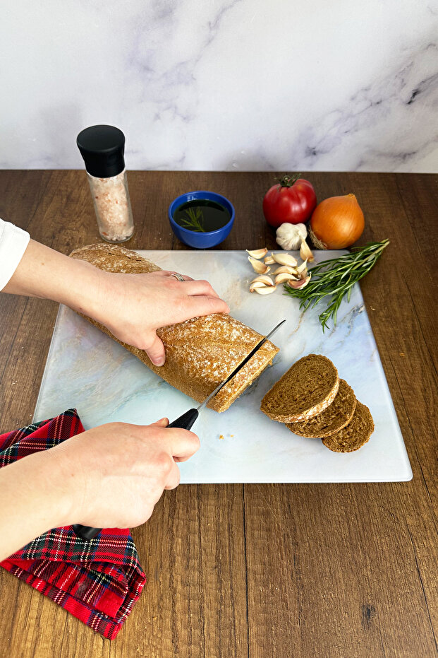 Supreme Marble Look | Glass Cutting Board - Glass Cutting Board | 29cm X 34cm
