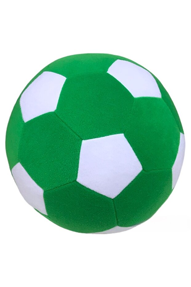 Green-White Plush Ball Soft Textured Playing at Home Normal Size Toy Plush Ball
